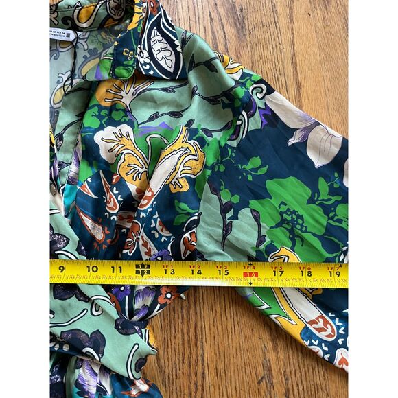 ZARA Multicolor Paisley Midi Wrap Tie Up Dress Women's Size Small - Picture 12 of 13
